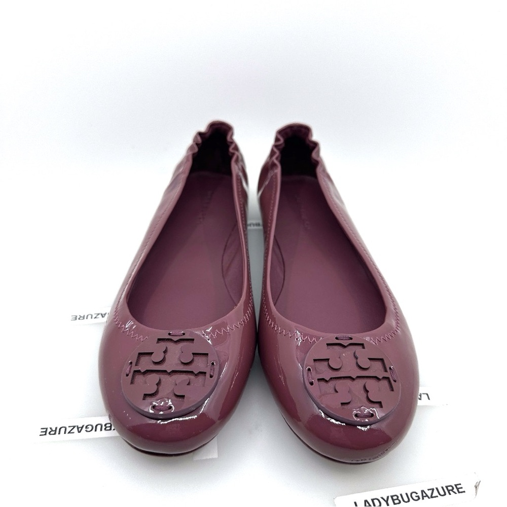 NWOB with dust bag TORY BURCH Minnie Travel Ballet Flats Patent Leather Size 7.5 - Picture 4 of 12
